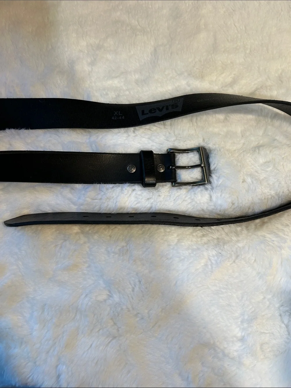 Levi's Black Leather Belt with Silver Buckle